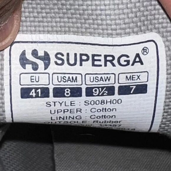 Superga Coto 2795 Cotton Canvas High Tops Grey Women's 9.5 - Picture 10 of 11